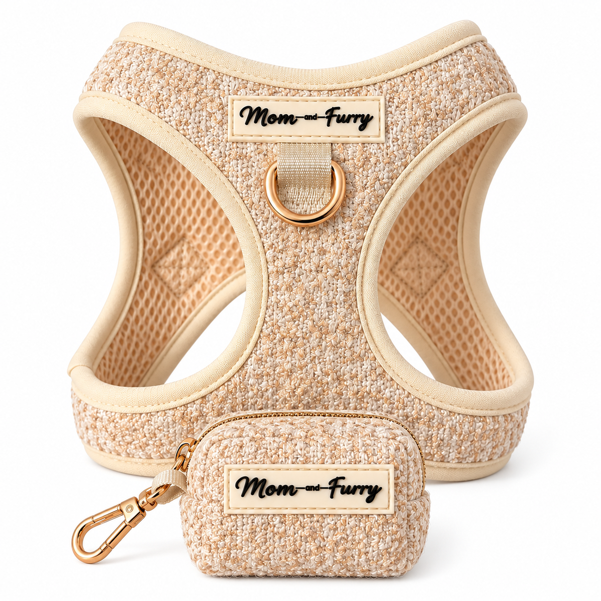 The Beige Tweed — Premium Dog Harness